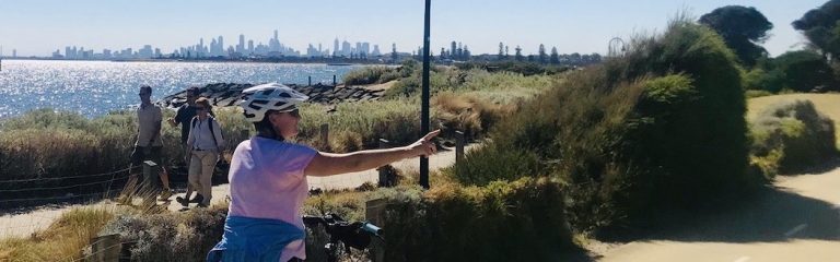 cycling on the melbourne bayside rail trail in brighton